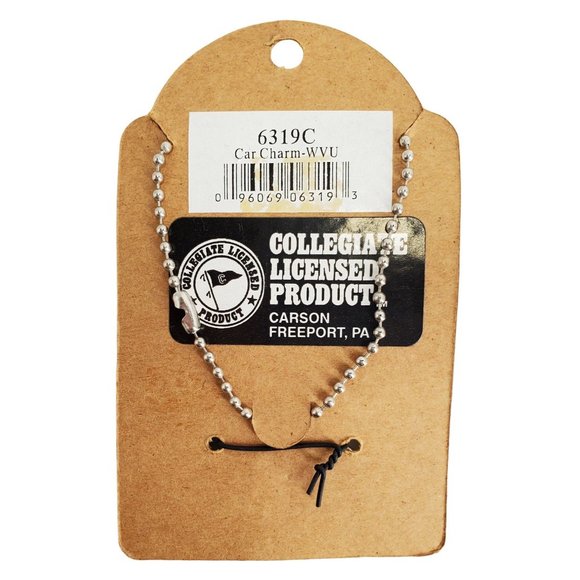 WVU West Virginia University NWT Pewter Car Charm Collegiate Licensed Carson - Picture 2 of 3